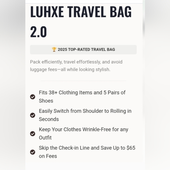 Elegant Tan and Cream Travel Duffel with Wheels - Picture 3 of 6